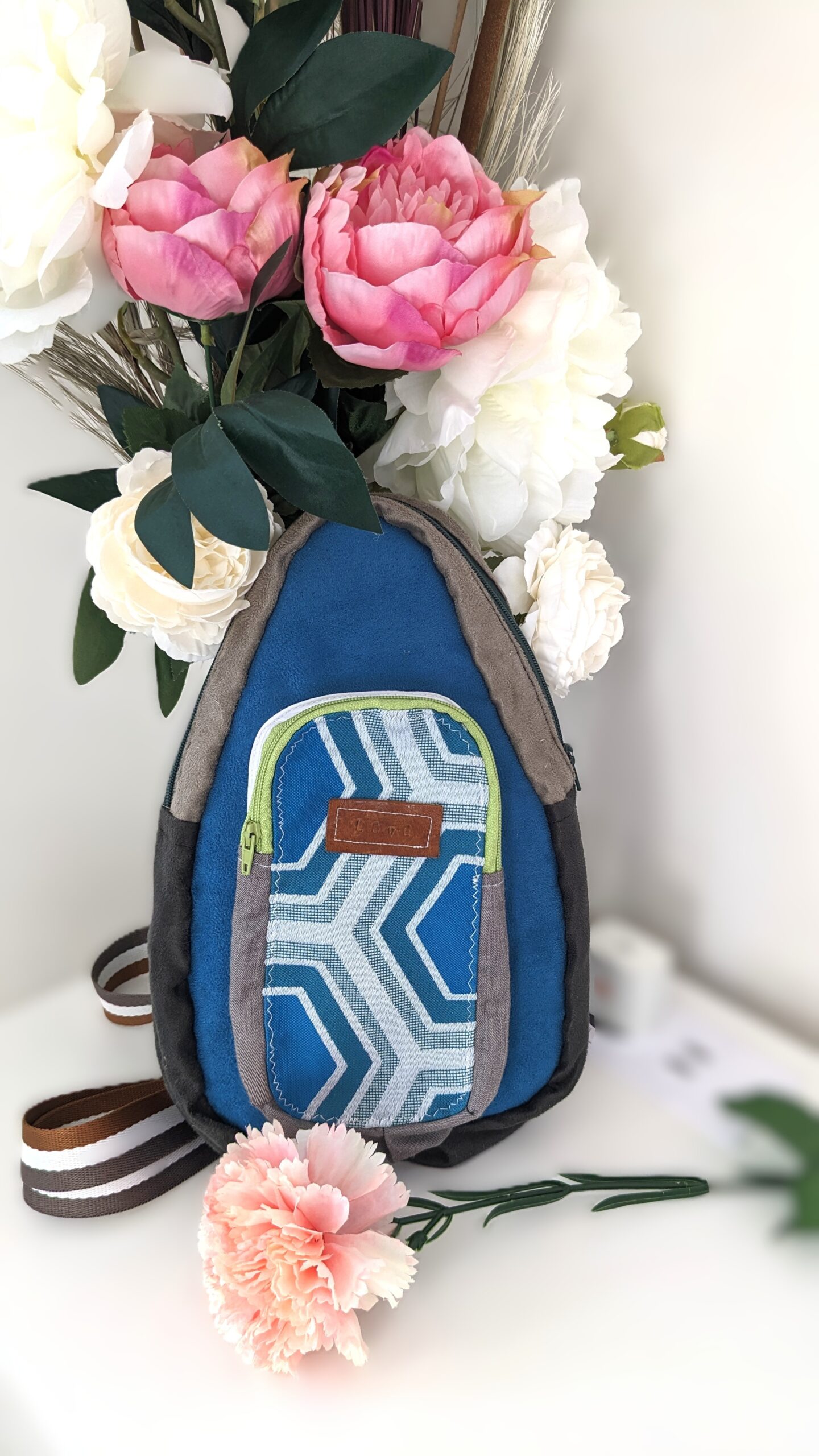 Sac BLUES homme mixte creation cretonne boutiquegavroche Cadeau anniversaire mariage Noces de cretonne boutiquegavroche