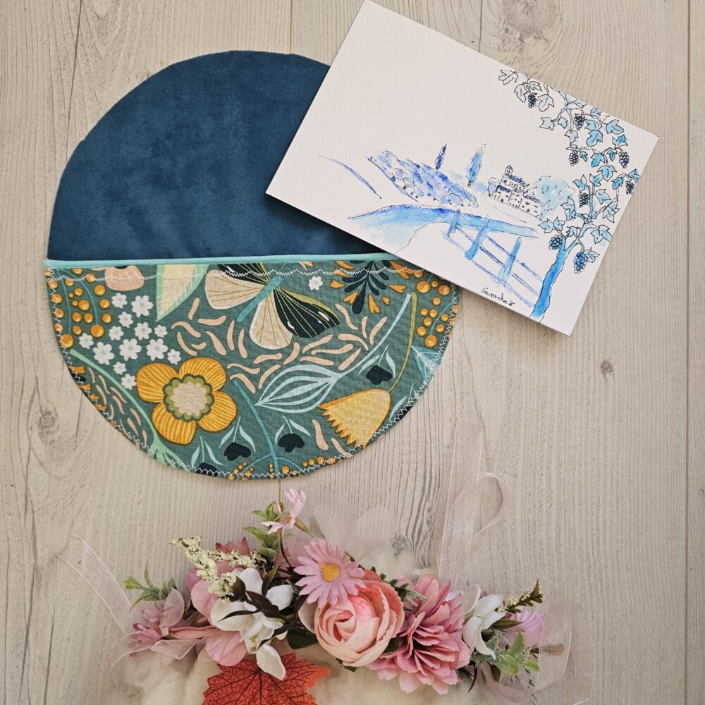 Sac rond en cretonne pour anniversaire de 19 ans mariage commande personnalisée